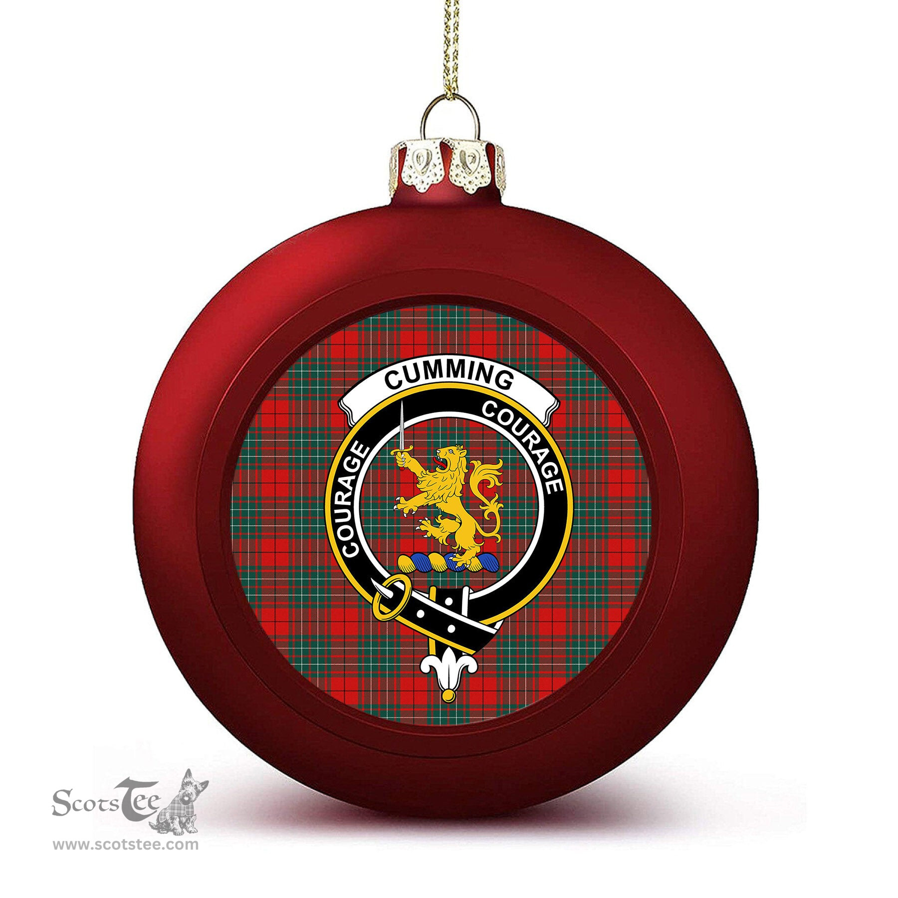 ScotsTee Shop Scottish Cumming Modern Crest Tartan Christmas Ball Ornament