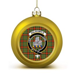 ScotsTee Shop Scottish Dalrymple of Castleton #2 Ancient Crest Tartan Christmas Ball Ornament