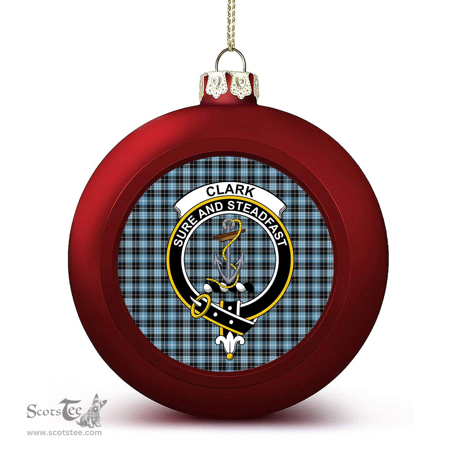 ScotsTee Shop Scottish Clark Ancient Crest Tartan Christmas Ball Ornament