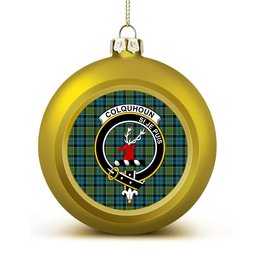 ScotsTee Shop Scottish Colquhoun Ancient Clan Crest Tartan Christmas Ball Ornament