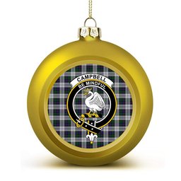 ScotsTee Shop Scottish Campbell of Cawdor Dress Crest Tartan Christmas Ball Ornament