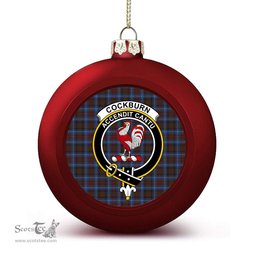 ScotsTee Shop Scottish Cockburn Brown Modern Crest Tartan Christmas Ball Ornament