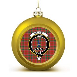 ScotsTee Shop Scottish Dalziel Ancient Crest Tartan Christmas Ball Ornament