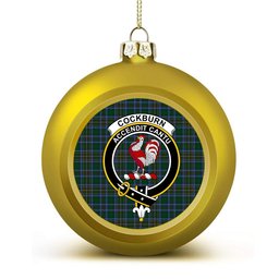 ScotsTee Shop Scottish Cockburn 2 Crest Tartan Christmas Ball Ornament