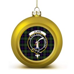 ScotsTee Shop Scottish Clark of Ulva Crest Tartan Christmas Ball Ornament