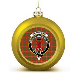 ScotsTee Shop Scottish Crawford Red Ancient Crest Tartan Christmas Ball Ornament
