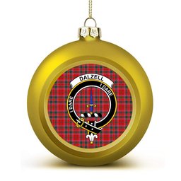 ScotsTee Shop Scottish Dalzell Modern Crest Tartan Christmas Ball Ornament