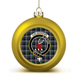 ScotsTee Shop Scottish Colquhoun Dress Crest Tartan Christmas Ball Ornament