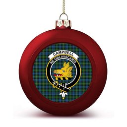 ScotsTee Shop Scottish Campbell of Argyll Ancient Crest Tartan Christmas Ball Ornament