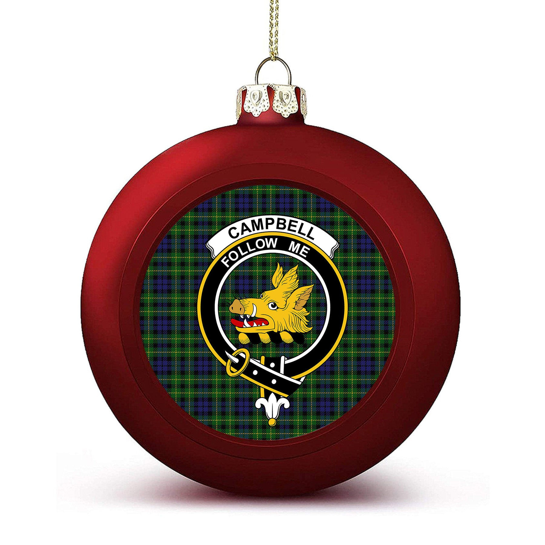 ScotsTee Shop Scottish Campbell of Breadalbane 2 Crest Tartan Christmas Ball Ornament
