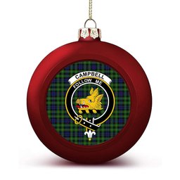 ScotsTee Shop Scottish Campbell of Breadalbane 2 Crest Tartan Christmas Ball Ornament