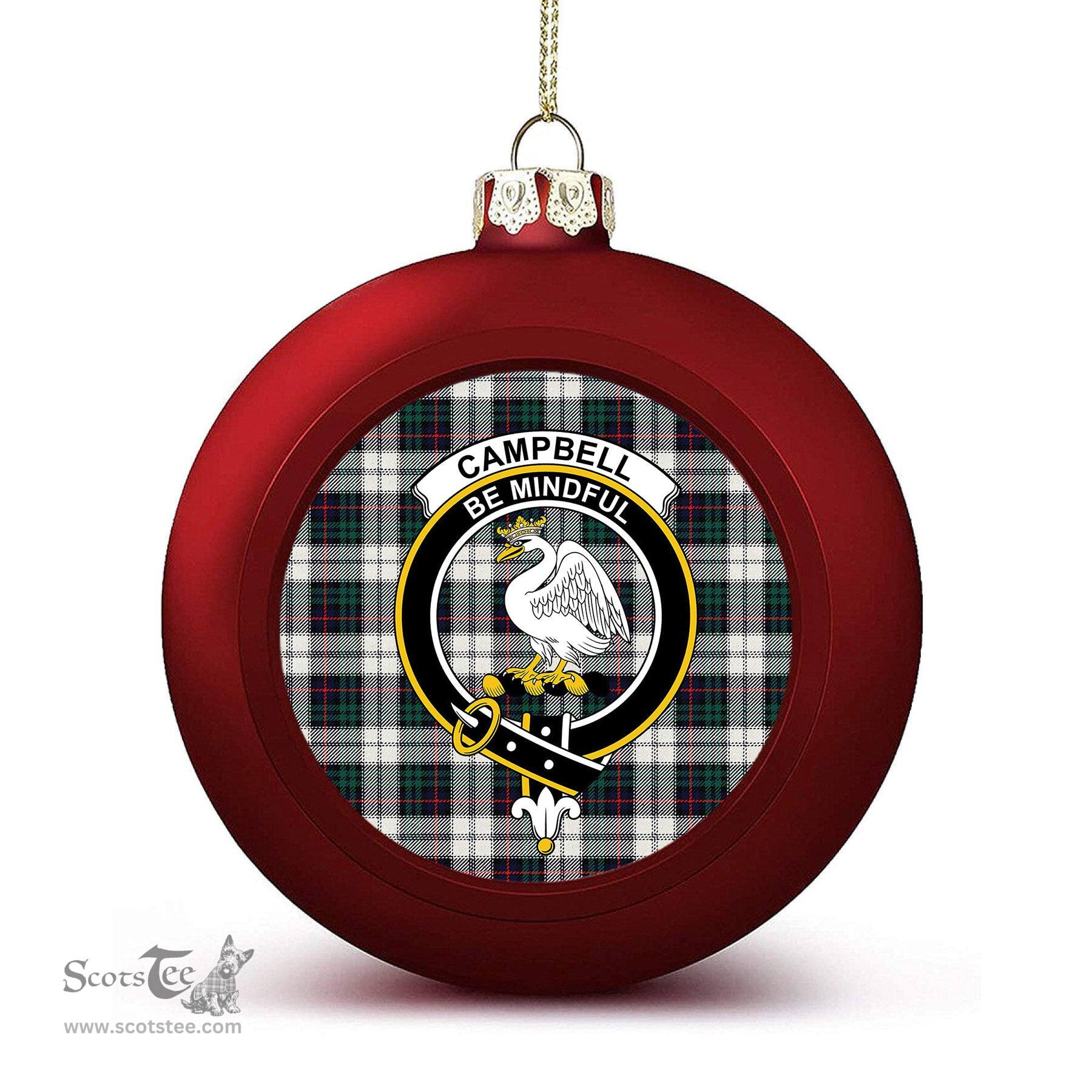 ScotsTee Shop Scottish Campbell of Cawdor Dress Modern Crest Tartan Christmas Ball Ornament