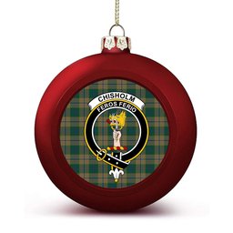ScotsTee Shop Scottish Chisholm Colonial Crest Tartan Christmas Ball Ornament