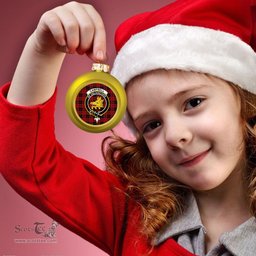 ScotsTee Shop Scottish Campbell of Armaddie Crest Tartan Christmas Ball Ornament