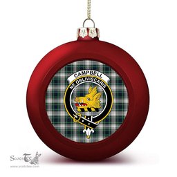 ScotsTee Shop Scottish Campbell Dress Modern Crest Tartan Christmas Ball Ornament