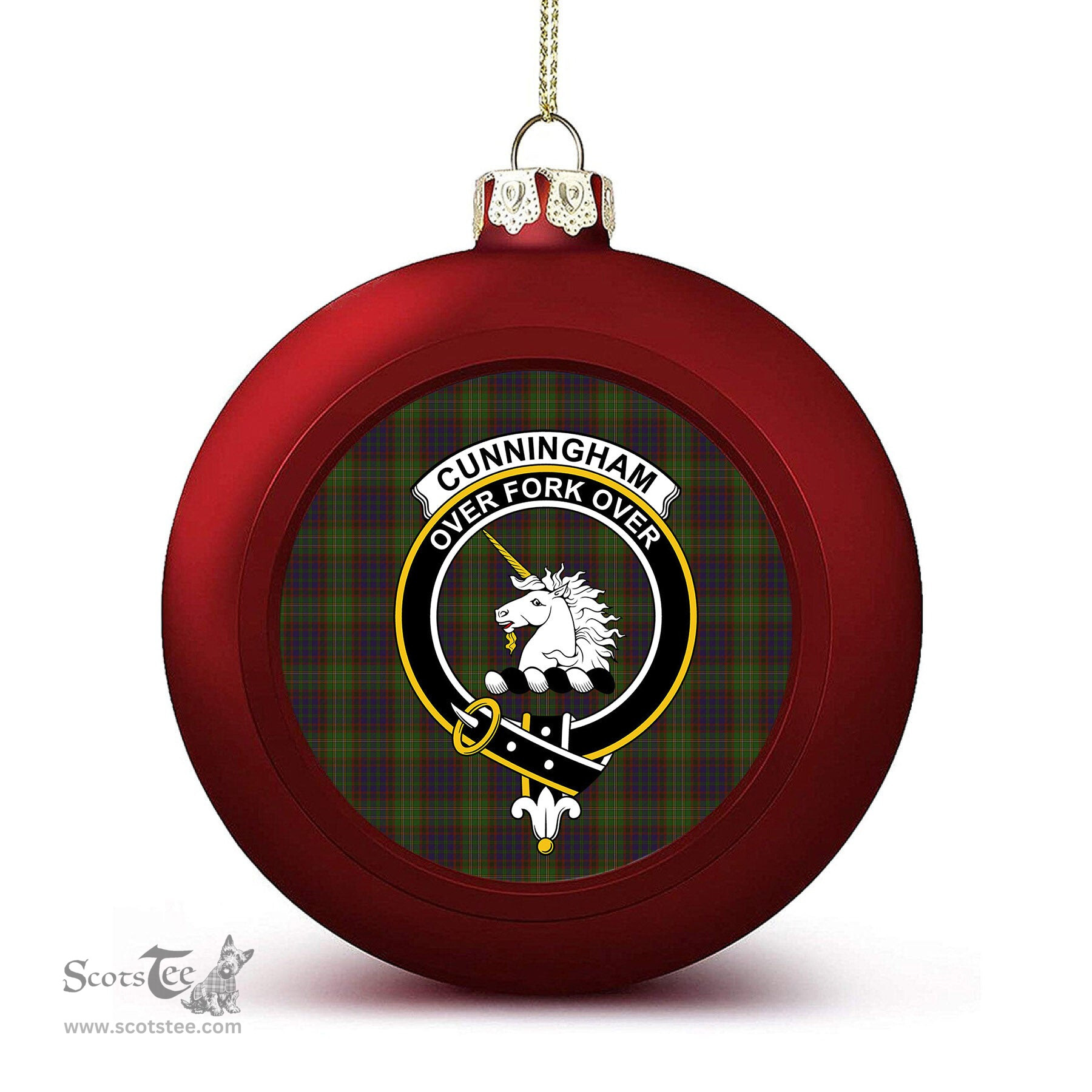 ScotsTee Shop Scottish Cunningham Hunting Modern Crest Tartan Christmas Ball Ornament