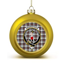 ScotsTee Shop Scottish Dennistoun Crest Tartan Christmas Ball Ornament