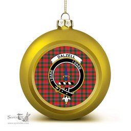 ScotsTee Shop Scottish Dalzell SC Crest Tartan Christmas Ball Ornament