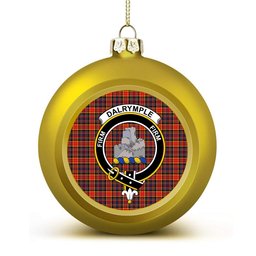 ScotsTee Shop Scottish Dalrymple of Castleton Modern Crest Tartan Christmas Ball Ornament