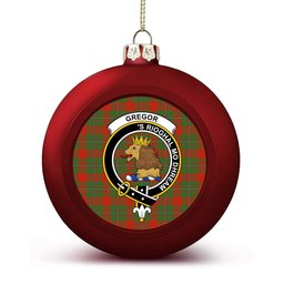 ScotsTee Shop Scottish Gregor of Cardney Ancient Crest Tartan Christmas Ball Ornament