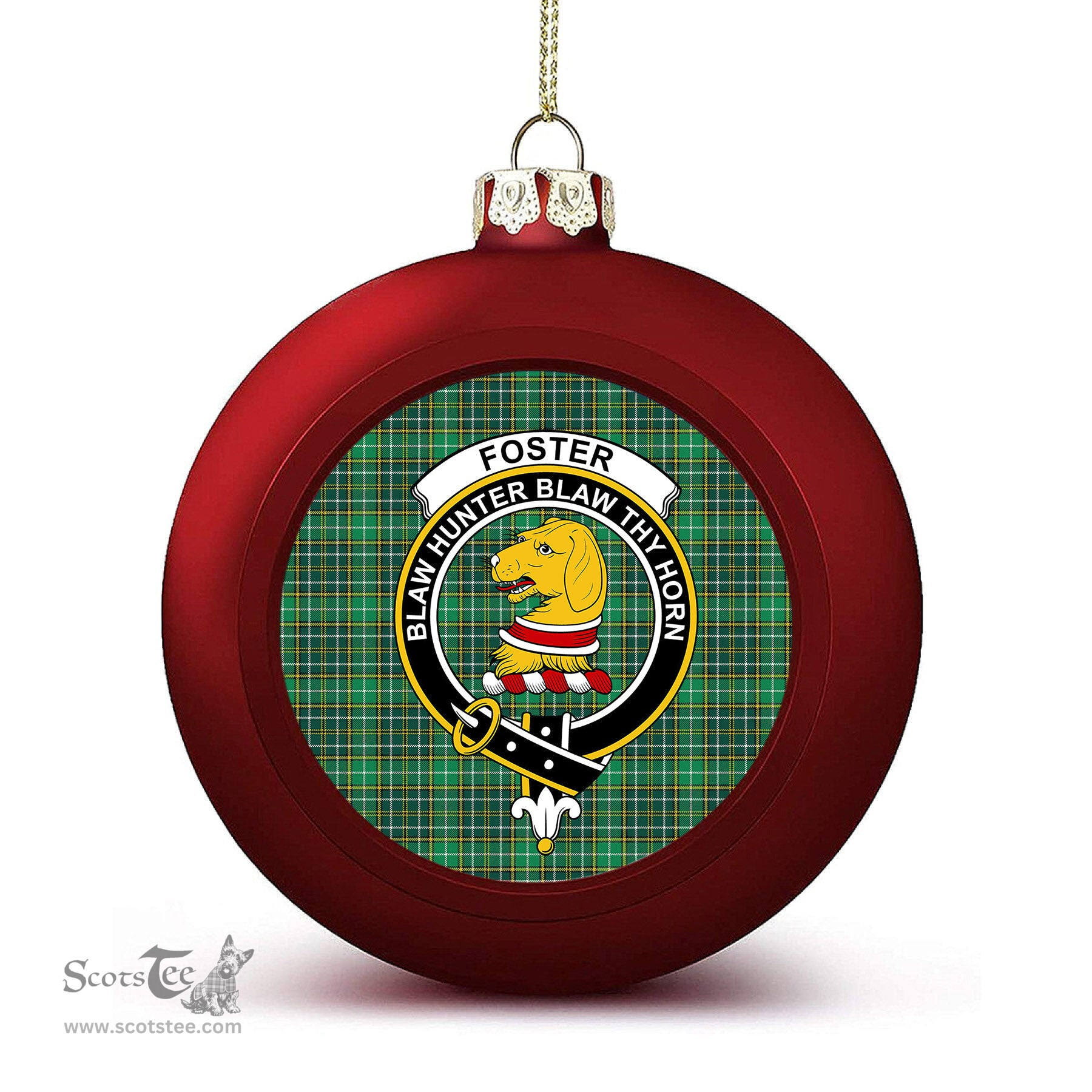 ScotsTee Shop Scottish Foster Hunting Modern Crest Tartan Christmas Ball Ornament