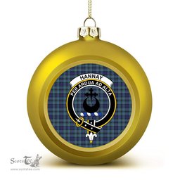 ScotsTee Shop Scottish Hannay Blue Crest Tartan Christmas Ball Ornament