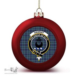 ScotsTee Shop Scottish Hannay Blue Crest Tartan Christmas Ball Ornament