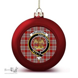 ScotsTee Shop Scottish Drummond of Perth Dress 3 Crest Tartan Christmas Ball Ornament