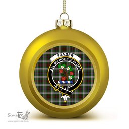 ScotsTee Shop Scottish Fraser Hunting Dress Crest Tartan Christmas Ball Ornament