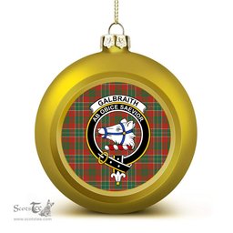 ScotsTee Shop Scottish Galbraith USA Ancient Crest Tartan Christmas Ball Ornament