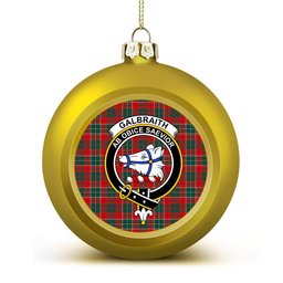 ScotsTee Shop Scottish Galbraith USA Modern Crest Tartan Christmas Ball Ornament