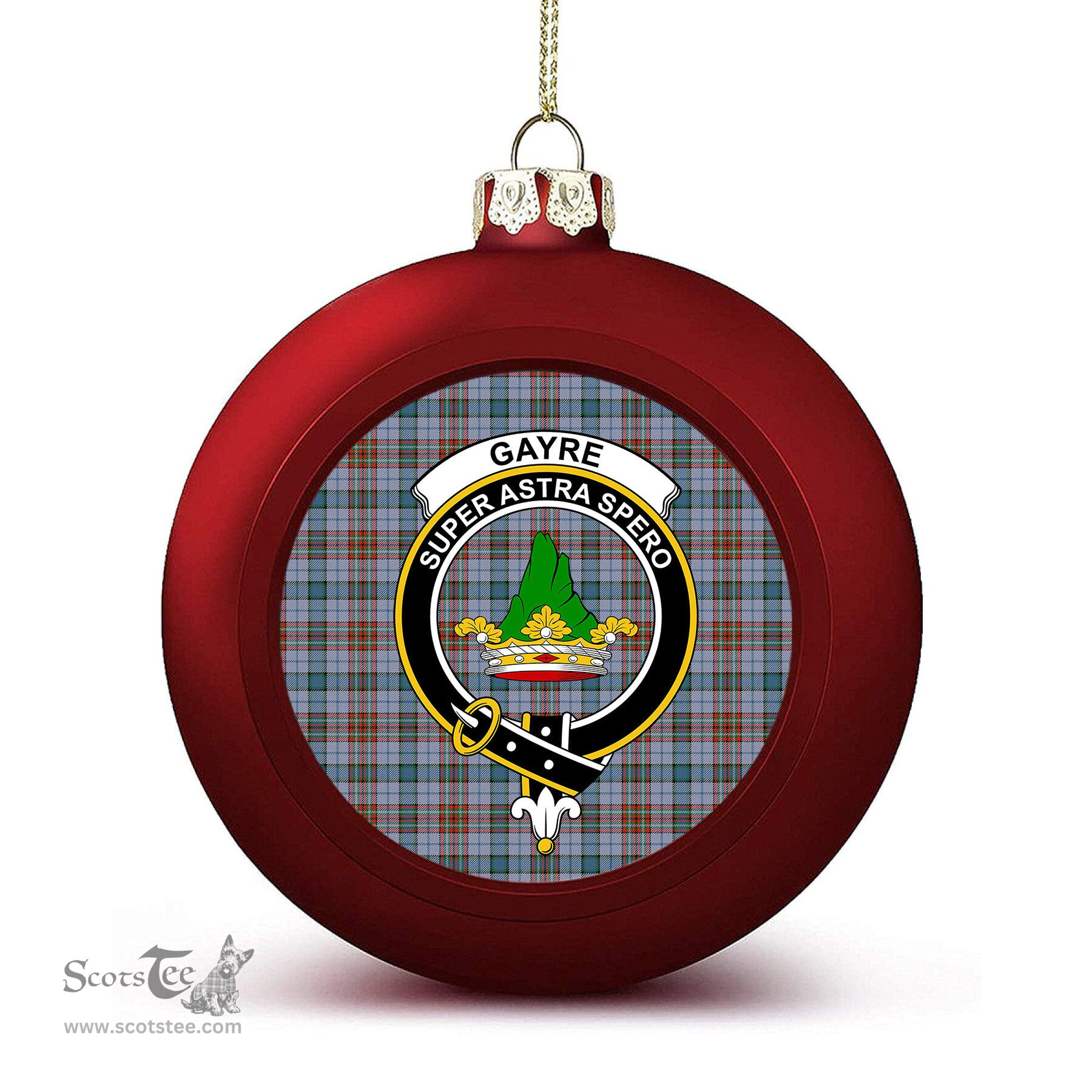 ScotsTee Shop Scottish Gayre Hunting Ancient Crest Tartan Christmas Ball Ornament