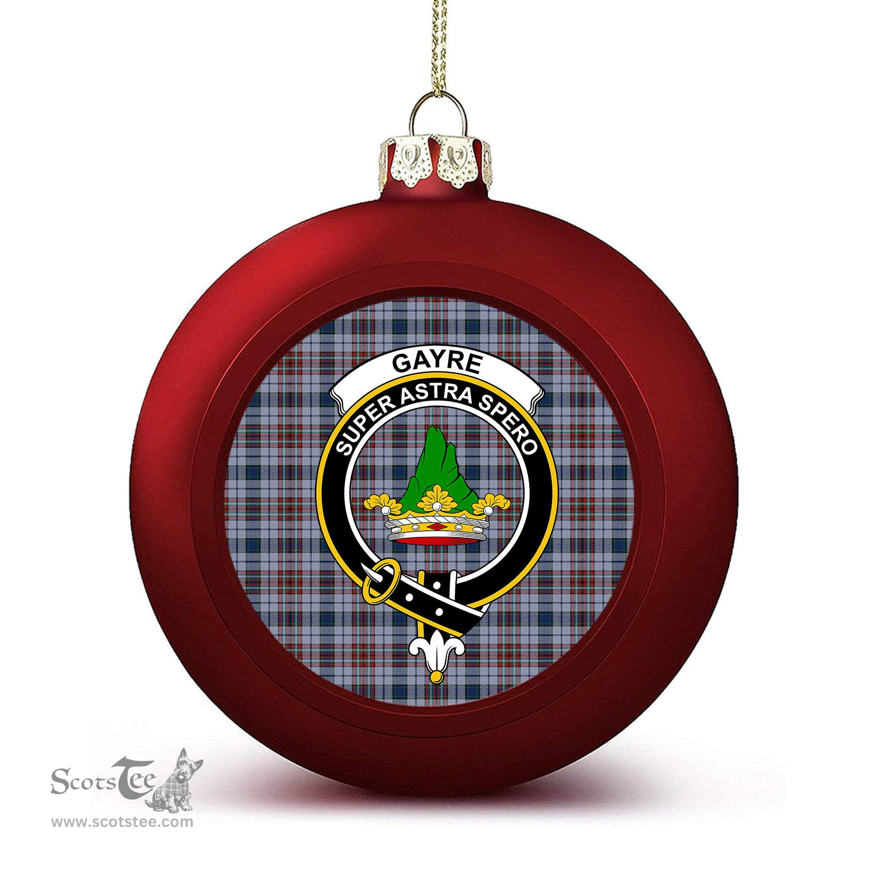 ScotsTee Shop Scottish Gayre Hunting Modern Crest Tartan Christmas Ball Ornament