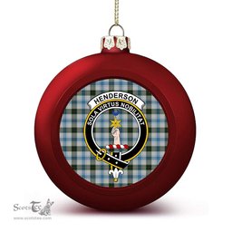 ScotsTee Shop Scottish Henderson Dress 1 Crest Tartan Christmas Ball Ornament