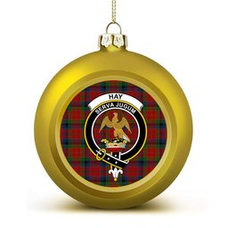 ScotsTee Shop Scottish Hay and Leith Crest Tartan Christmas Ball Ornament