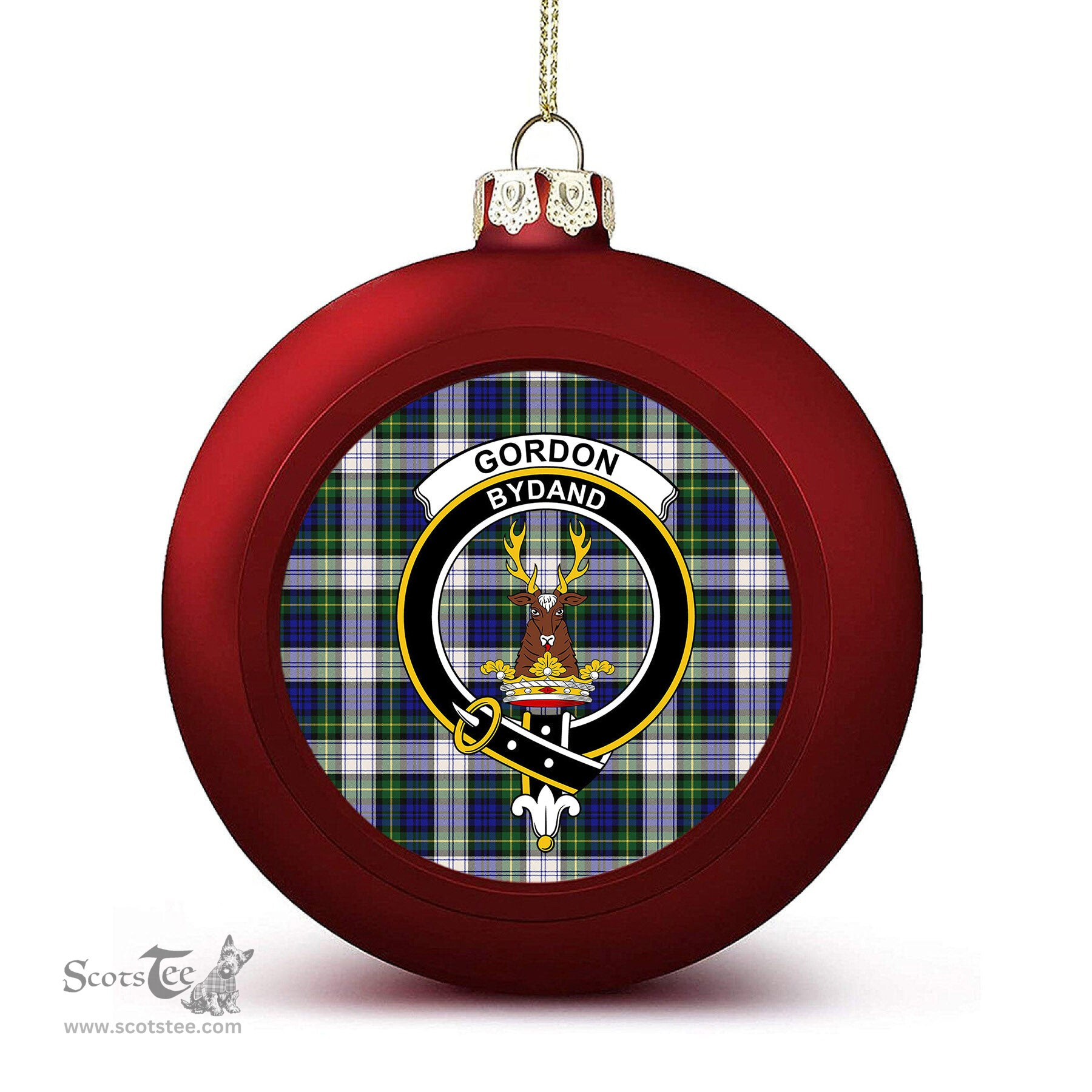ScotsTee Shop Scottish Gordon Dress Modern Crest Tartan Christmas Ball Ornament