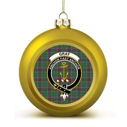 ScotsTee Shop Scottish Gray Hunting Modern Crest Tartan Christmas Ball Ornament
