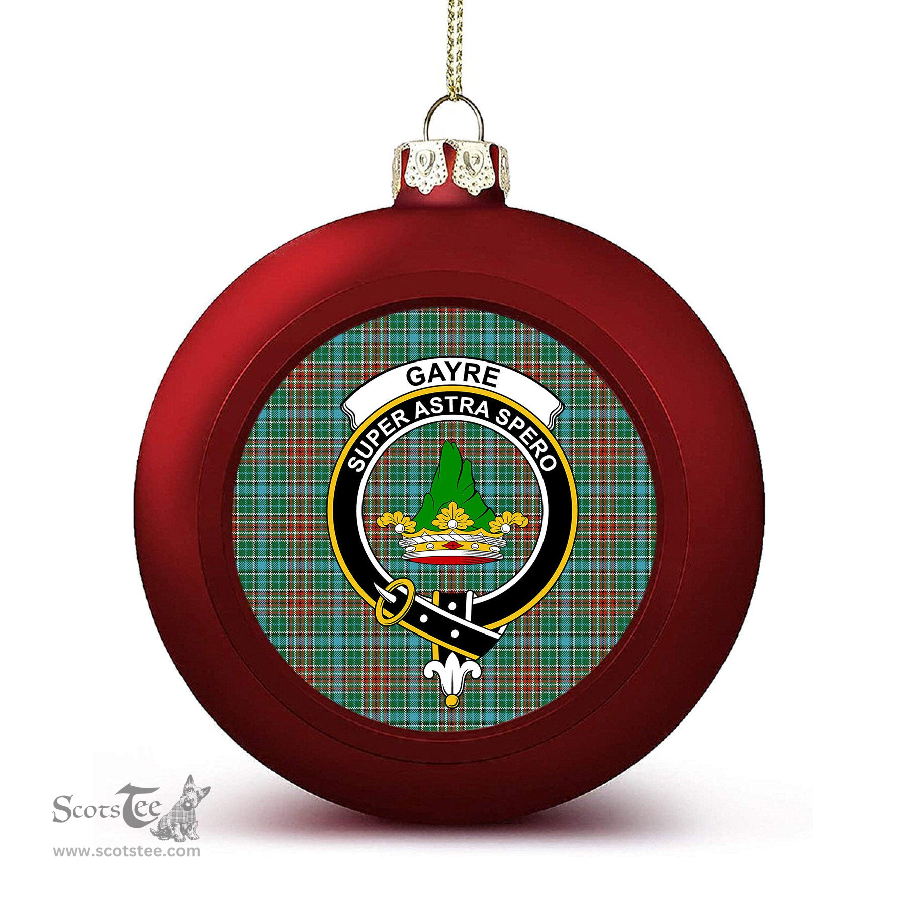 ScotsTee Shop Scottish Gayre Ancient Crest Tartan Christmas Ball Ornament