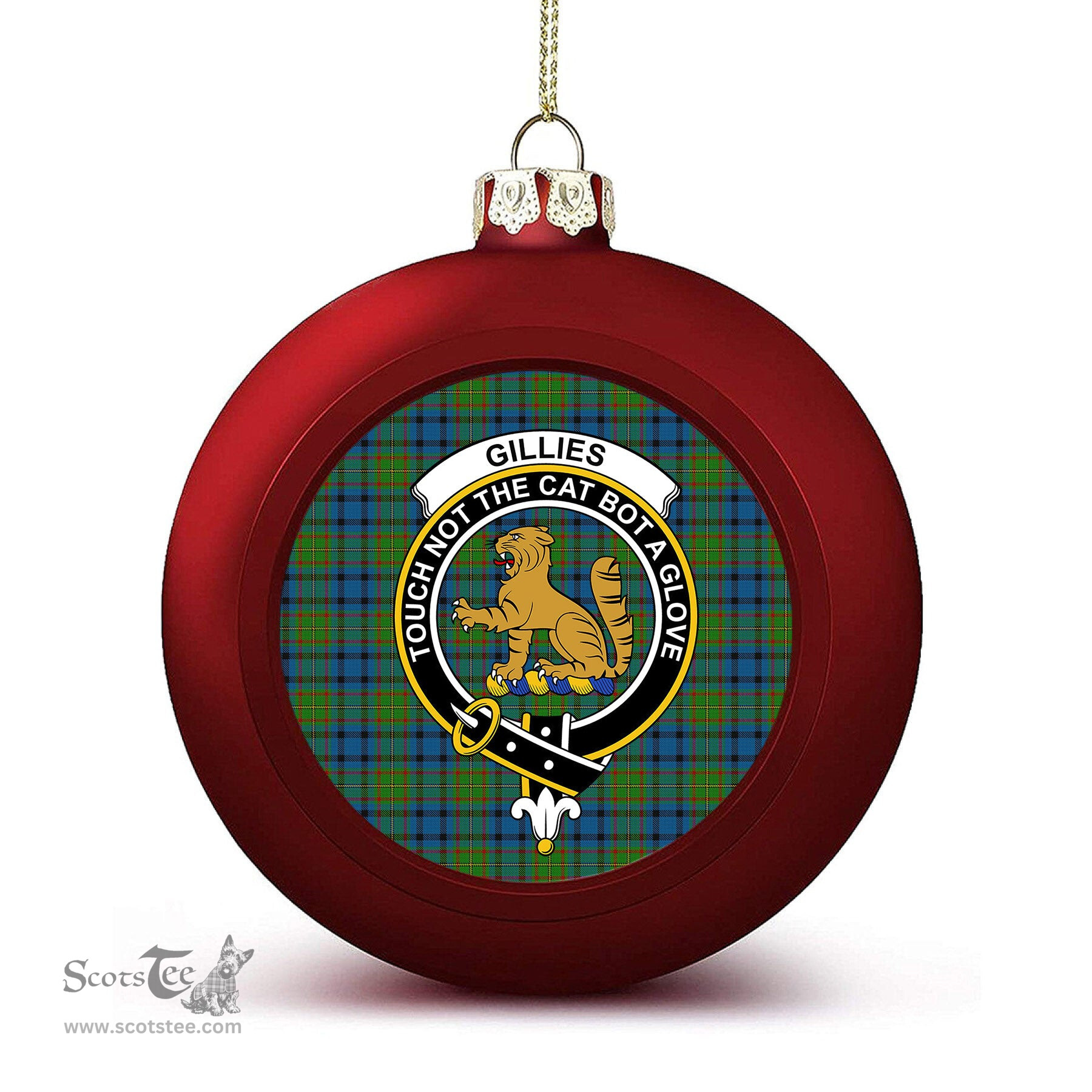 ScotsTee Shop Scottish Gillies 2 Crest Tartan Christmas Ball Ornament