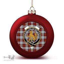 ScotsTee Shop Scottish Gillies Red Dress Crest Tartan Christmas Ball Ornament