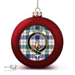 ScotsTee Shop Scottish Guthrie Dress Modern Crest Tartan Christmas Ball Ornament