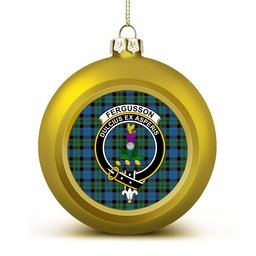 ScotsTee Shop Scottish Ferguson of Balquhidder Ancient Crest Tartan Christmas Ball Ornament