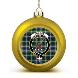 ScotsTee Shop Scottish Forbes Dress Crest Tartan Christmas Ball Ornament