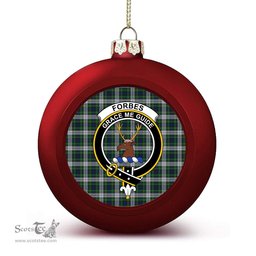 ScotsTee Shop Scottish Forbes Dress Crest Tartan Christmas Ball Ornament