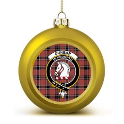 ScotsTee Shop Scottish Dunbar District Ancient Crest Tartan Christmas Ball Ornament