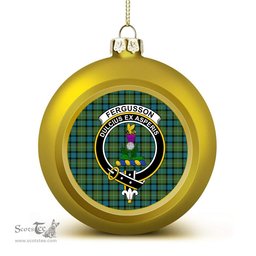 ScotsTee Shop Scottish Ferguson Ancient Clan Crest Tartan Christmas Ball Ornament