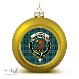 ScotsTee Shop Scottish Graham of Menteith Ancient Crest Tartan Christmas Ball Ornament