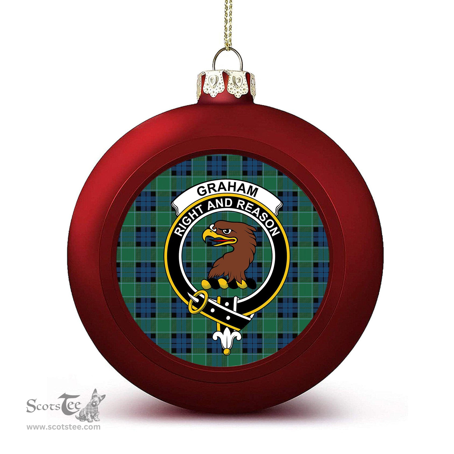 ScotsTee Shop Scottish Graham of Menteith Ancient Crest Tartan Christmas Ball Ornament