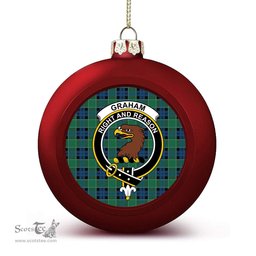 ScotsTee Shop Scottish Graham of Menteith Ancient Crest Tartan Christmas Ball Ornament