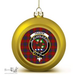 ScotsTee Shop Scottish Fraser 1842 Crest Tartan Christmas Ball Ornament